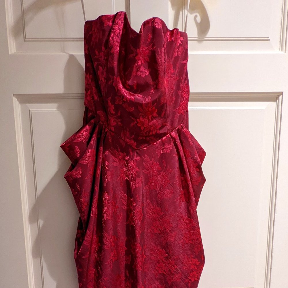 Fucshia Jacquard Vintage Party Dress